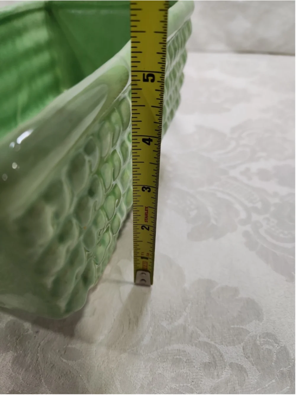 Vintage McCoy Pottery Planter Green Glazed Quilted MCM